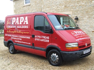 Image of Papa Creative Builders van outside property